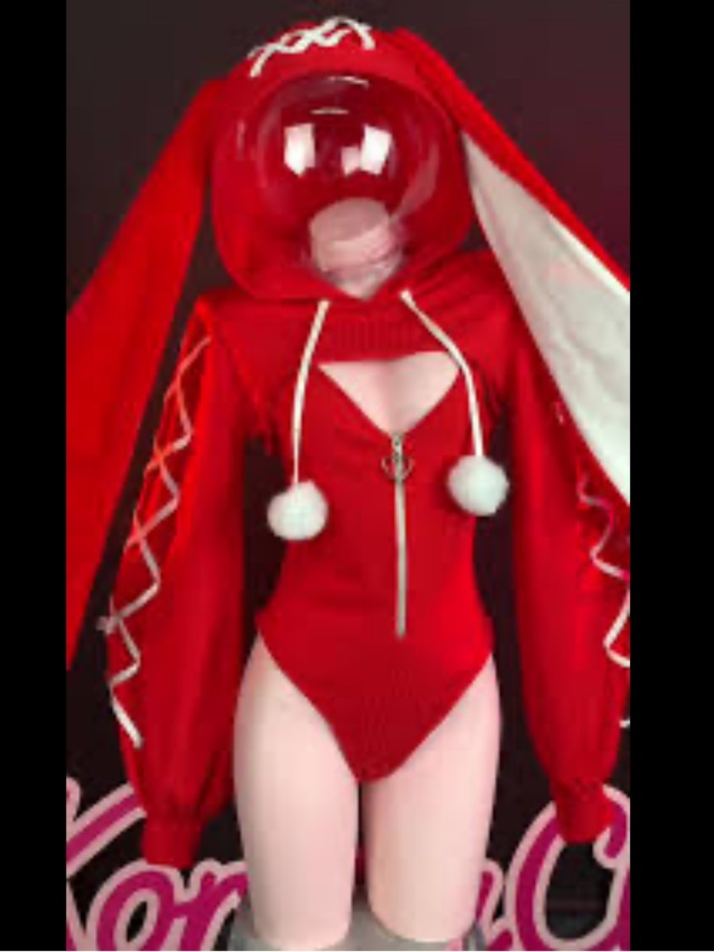 Mobbunny brand red Christmas-themed furry lingerie cosplay costume.
